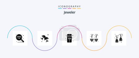 Téléchargez les illustrations : Jewellery Glyph 5 Icon Pack Including . jewelry. diamond. jewelry. jewelry - en licence libre de droit