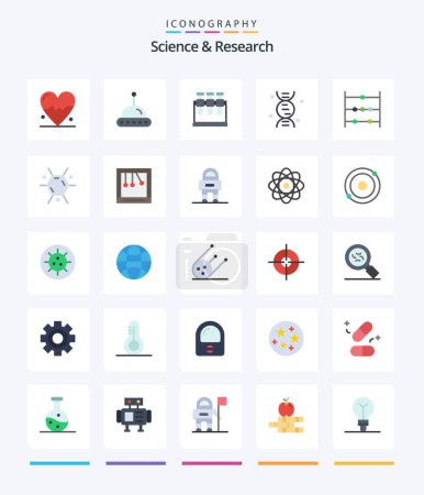 Illustration for Creative Science 25 Flat icon pack  Such As science. biology. science. science. abacus - Royalty Free Image