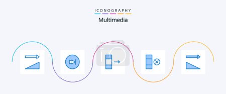 Illustration for Multimedia Blue 5 Icon Pack Including . sorting. data. sort. row - Royalty Free Image