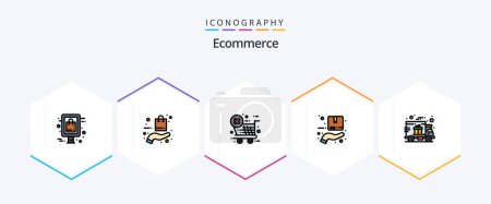Illustration for Ecommerce 25 FilledLine icon pack including gift delivery. hand. shopping. delivery. protection - Royalty Free Image