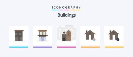 Illustration for Buildings Flat 5 Icon Pack Including fire. buildings. historic. map. house. Creative Icons Design - Royalty Free Image