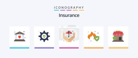 Illustration for Insurance Flat 5 Icon Pack Including . security. insurance. protection. service. Creative Icons Design - Royalty Free Image