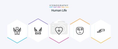 Téléchargez les illustrations : Pack icône Human 25 Line inclus. partager. cœur humain. main. sourire - en licence libre de droit