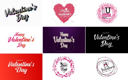 Illustration for Be My Valentine lettering with a heart design. suitable for use in Valentine's Day cards and invitations - Royalty Free Image