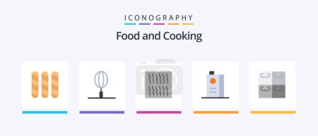 Téléchargez les illustrations : Food Flat 5 Icon Pack Including sushi. rolls. pasta. fruit juice. food. Creative Icons Design - en licence libre de droit