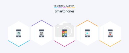 Illustration for Smartphones 25 Flat icon pack including deleted. smartphone. message. mobile. technology - Royalty Free Image