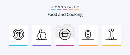 Téléchargez les illustrations : Food Line 5 Icon Pack Including vegetable. pea. citrus. food. food. Creative Icons Design - en licence libre de droit