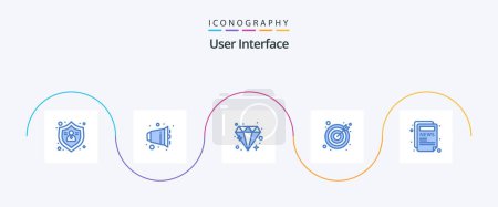 Illustration for User Interface Blue 5 Icon Pack Including . blog. brilliant. article. goals - Royalty Free Image