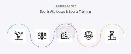 Illustration for Sports Atributes And Sports Training Line 5 Icon Pack Including sport. emblem. game. club. tactical - Royalty Free Image