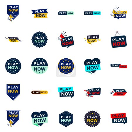 Ilustración de Grab Customers Attention with Our Pack of 25 Play Now Banners - Imagen libre de derechos