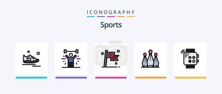 Téléchargez les illustrations : Sports Line Filled 5 Icon Pack Including won. position. sport. award. ball. Creative Icons Design - en licence libre de droit