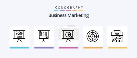 Téléchargez les illustrations : Business Marketing Line 5 Icon Pack Including . marketing. gear.. Creative Icons Design - en licence libre de droit