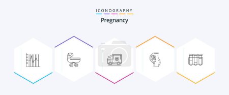 Illustration for Pregnancy 25 Line icon pack including pregnant. van. push. help. truck - Royalty Free Image