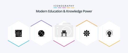 Illustration for Modern Education And Knowledge Power 25 Glyph icon pack including light. laboratory. desk. molecule. atom - Royalty Free Image