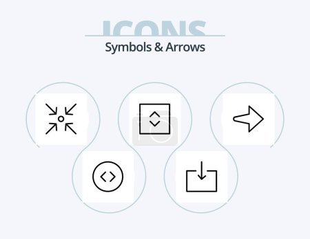 Téléchargez les illustrations : Symbols and Arrows Line Icon Pack 5 Icon Design. . . finish. import. arrow - en licence libre de droit