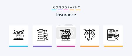 Illustration for Insurance Line 5 Icon Pack Including . service. security. gear insurance. property. Creative Icons Design - Royalty Free Image