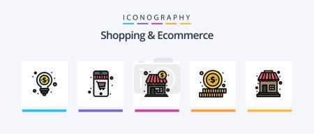 Illustration for Shopping and Ecommerce Line Filled 5 Icon Pack Including online. shopping. item list. new. track list. Creative Icons Design - Royalty Free Image