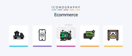 Illustration for Ecommerce Line Filled 5 Icon Pack Including ecommerce. percentage. shop. percent. ecommerce. Creative Icons Design - Royalty Free Image