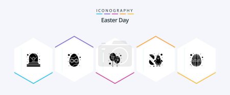 Illustration for Easter 25 Glyph icon pack including decoration. egg. event. easter. easter - Royalty Free Image