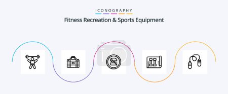 Ilustración de Fitness Recreation And Sports Equipment Line 5 Icon Pack Including sports. fitness. sports. equipment. dieting - Imagen libre de derechos