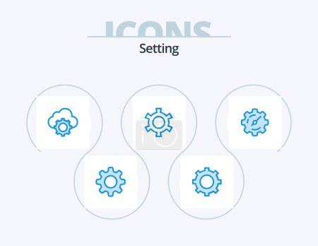 Ilustración de Setting Blue Icon Pack 5 Icon Design. . setting. - Imagen libre de derechos