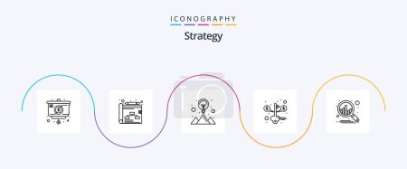 Illustration for Strategy Line 5 Icon Pack Including analysis. business. idea. success. money - Royalty Free Image