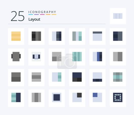 Ilustración de Layout 25 Flat Color icon pack including scale. view. view. layout. maximize - Imagen libre de derechos