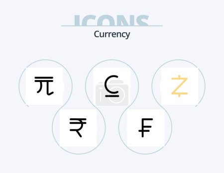 Illustration for Currency Line Filled Icon Pack 5 Icon Design. . blockchain . ripple . money - Royalty Free Image