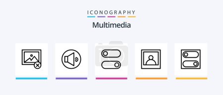 Téléchargez les illustrations : Multimedia Line 5 Icon Pack Including . gauge. speaker. Creative Icons Design - en licence libre de droit
