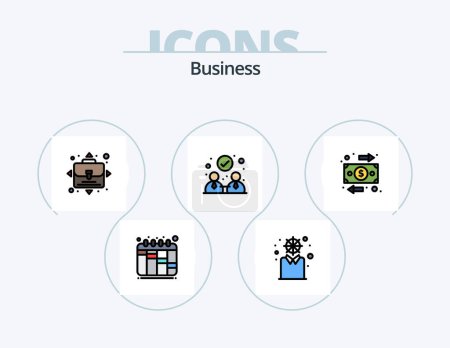 Illustration for Business Line Filled Icon Pack 5 Icon Design. work. document. planning. business. maze - Royalty Free Image