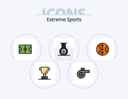 Illustration for Sport Line Filled Icon Pack 5 Icon Design. . sport. - Royalty Free Image