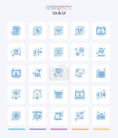 Ilustración de Creative Ux And Ui 25 Blue icon pack  Such As development. diamond. favorite. seo. premium - Imagen libre de derechos