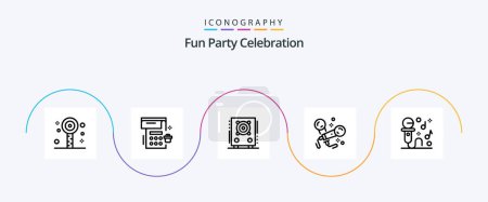 Téléchargez les illustrations : Party Line 5 Icon Pack Including microphone. singing. audio. party. karaoke - en licence libre de droit
