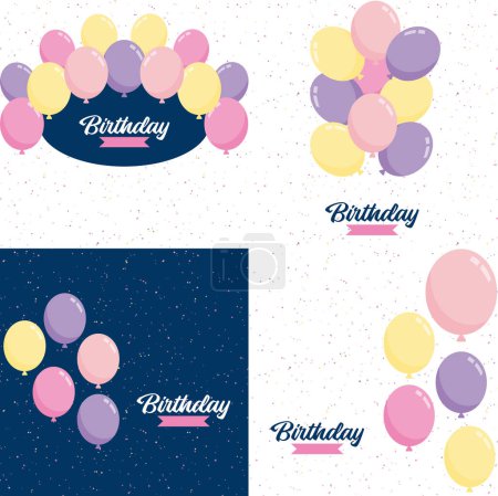 Téléchargez les illustrations : Abstract background with shining colorful balloons suitable for birthdays. parties. presentations. sales. and with space for text; vector illustration - en licence libre de droit