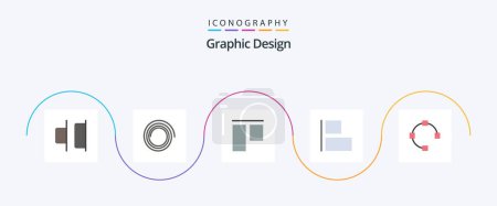 Ilustración de Paquete de diseño plano de 5 iconos incluido. Alinear. camino - Imagen libre de derechos