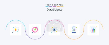 Illustration for Data Science Flat 5 Icon Pack Including smartphone. document. target. analytics. science - Royalty Free Image