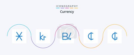 Illustration for Currency Blue 5 Icon Pack Including paraguay. currency. balboa. money. cedis - Royalty Free Image