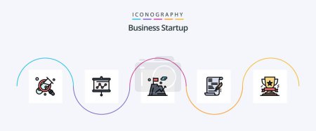 Ilustración de Business Startup Line Filled Flat 5 Icon Pack Including win. award. business. document. agreement - Imagen libre de derechos