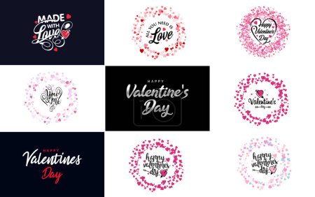 Téléchargez les illustrations : Love word art design with a heart-shaped gradient background - en licence libre de droit