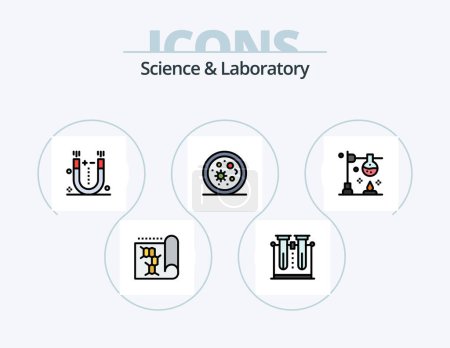Illustration for Science Line Filled Icon Pack 5 Icon Design. education. life. chemistry. inheritance. dna - Royalty Free Image