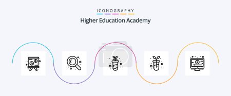 Illustration for Academy Line 5 Icon Pack Including . tutorial. study. online. botany - Royalty Free Image