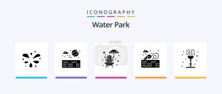 Illustration for Water Park Glyph 5 Icon Pack Including . romance. park. park. holder. Creative Icons Design - Royalty Free Image