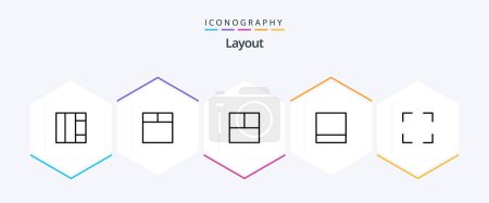 Illustration for Layout 25 Line icon pack including . - Royalty Free Image