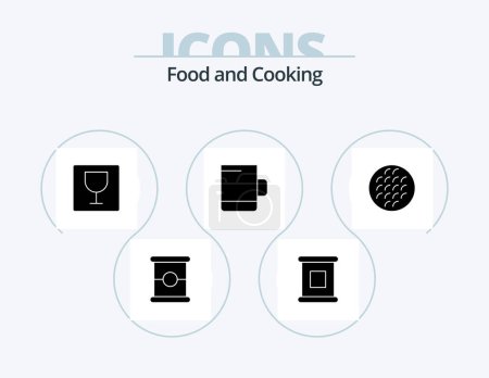 Ilustración de Food Glyph Icon Pack 5 Icon Design (en inglés). .. Vienés. foto. comida. belgas - Imagen libre de derechos