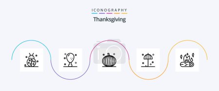 Ilustración de Thanksgiving Line 5 Icon Pack Including thanksgiving. protection. leg. thanksgiving. fall - Imagen libre de derechos