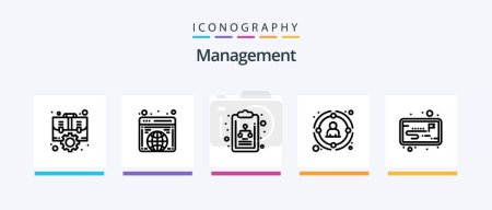 Illustration for Management Line 5 Icon Pack Including link. plugin. creative. piece. connect. Creative Icons Design - Royalty Free Image