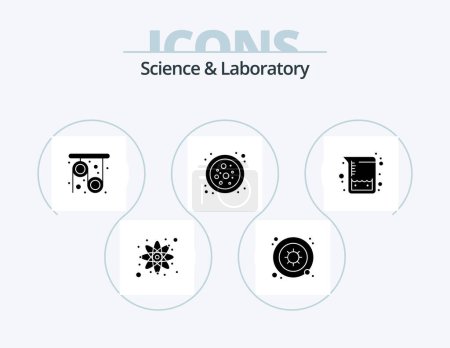 Téléchargez les illustrations : Science Glyph Icon Pack 5 Icon Design. . test. pulley. flasks. connection - en licence libre de droit