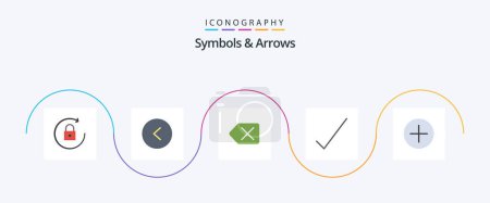 Téléchargez les illustrations : Symbols and Arrows Flat 5 Icon Pack Including . delete. new. add - en licence libre de droit