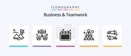 Illustration for Business And Teamwork Line 5 Icon Pack Including . team. exchange. relationship. work. Creative Icons Design - Royalty Free Image