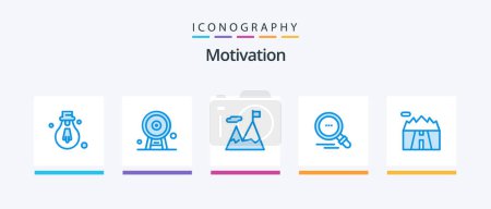 Téléchargez les illustrations : Motivation Blue 5 Icon Pack Including mountains. motivation. find. motivation. Creative Icons Design - en licence libre de droit
